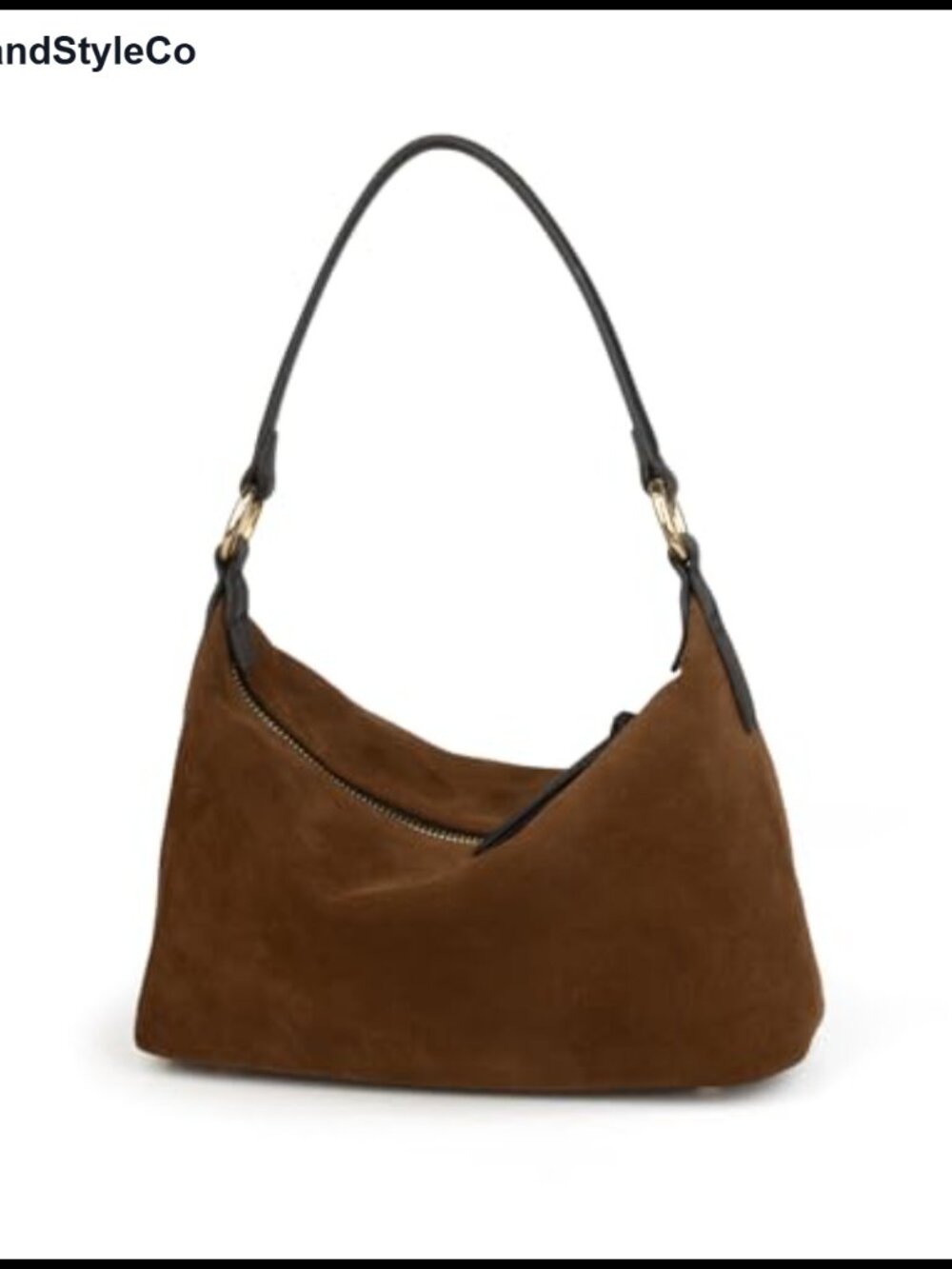Real Cowhide Suede Slouchy Hobo Bag Crossbody Shoulder Handbag Crescent
